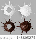 Realistic milk and chocolate splashes crowns 143805275