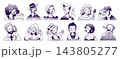 Halftone monochrome fun user avatar collection. 143805277