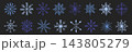 Hand-drawn snowflake doodles with crayon texture. 143805279