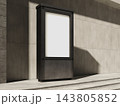Blank single street poster display on a stone landing 3D render 143805852
