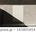 Blank wheatpaste poster glued on a sunlit stone wall 3D render 143805854