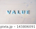 Value creation, customer value and business worth concept with blue VALUE letters 143806091