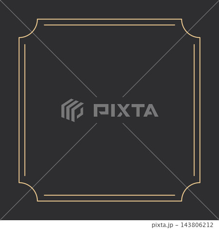 Elegant Vintage Decorative Frame with Curved Corner Details, Double Line Border and Classic Gold Outline for Wedding Invitations, Certificates, Greeting Cards and Luxury Stationery Design Elegant Vintage Decorative Frame with Curved Corner Details, Double Line Border and Classic Gold Outline for Wedding Invitations, Certificates, Greeting Cards and Luxury Stationery Design 143806212