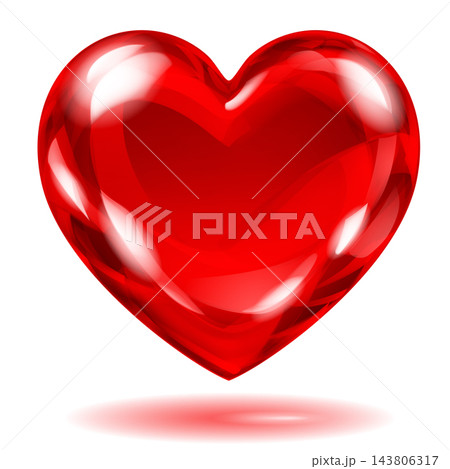 Glossy bright red heart shape. 143806317