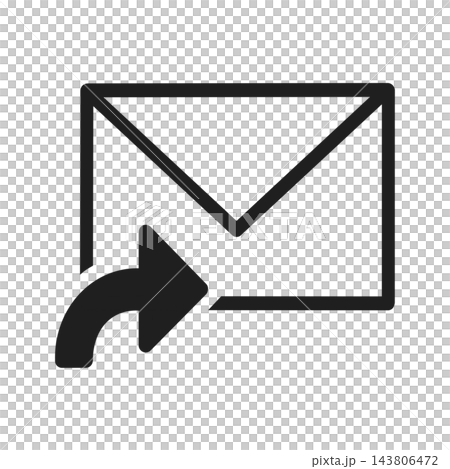 Email forwarding icon, simple, black. 143806472