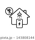 停電時に住宅へ給電する蓄電池　アイコン 143808144
