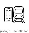 スマートフォン乗車券と列車 アイコン 143808146