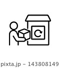 集荷ポイントへ返却された配送パッケージ　アイコン 143808149