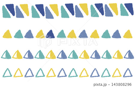 手描きのかわいいカラフル罫線セット 手描きのかわいいカラフル罫線セット 143808296