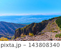 秋の浅間外輪山のトーミの頭から南側の槍ヶ鞘(やりがさや)、佐久盆地方面を見下ろす 143808340