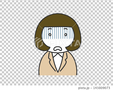 A pale-faced woman in a suit (with a round face) A pale-faced woman in a suit (with a round face) 143809073
