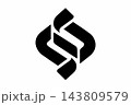 Geometric Abstract Letter S Interlocking Ribbon Vector Logo Design 143809579