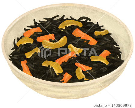 ひじきの煮物のイラスト 和食 ひじきの煮物のイラスト 和食 143809978