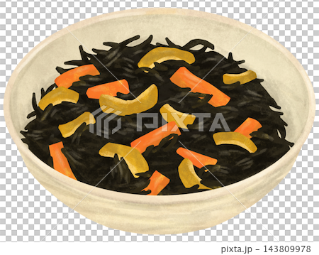 ひじきの煮物のイラスト 和食 ひじきの煮物のイラスト 和食 143809978