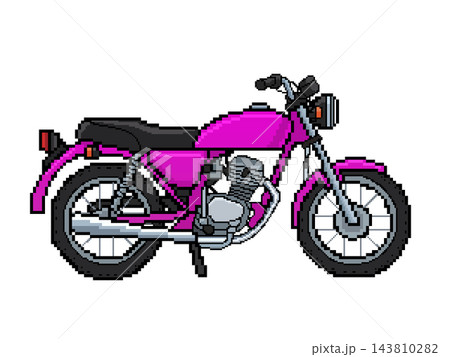 バイクドット絵(ピンク〕 バイクドット絵(ピンク〕 143810282