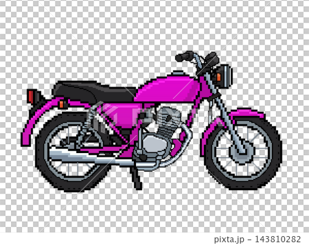 バイクドット絵(ピンク〕 バイクドット絵(ピンク〕 143810282