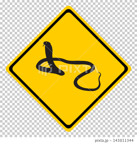 Snake warning sign. Snake danger sign. 143811344