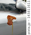 Close up rusty corroded metal paint peel on car door 143811611
