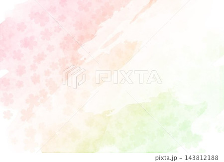 ピンク水彩の中に小花 143812188