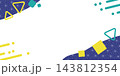 モダンな麻の葉模様と幾何学模様の背景フレーム 143812354