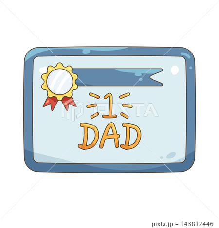 Illustration of number 1 dad award certificate Illustration of number 1 dad award certificate 143812446
