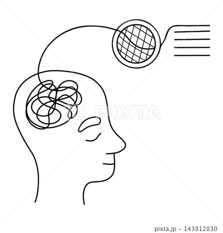 Organizing Chaos and Data Analysis Concept. Linear Doodle. Human Head with Mind Map, Information Filtering, and Structured Plan. Vector Illustration. Outline Hand Drawn Organizing Chaos and Data Analysis Concept. Linear Doodle. Human Head with Mind Map, Information Filtering, and Structured Plan. Vector Illustration. Outline Hand Drawn 143812830