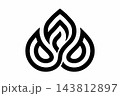 Abstract Triple Flame Lotus Vector Logo Design 143812897