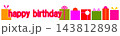 ハッピーバースデー　happy birthday　プレゼント　バナー　白背景 143812898