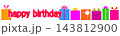 ハッピーバースデー　happy birthday　プレゼント　バナー　白背景 143812900