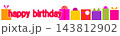 ハッピーバースデー　happy birthday　プレゼント　バナー　白背景 143812902