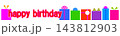 ハッピーバースデー　happy birthday　プレゼント　バナー　白背景 143812903
