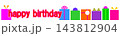 ハッピーバースデー　happy birthday　プレゼント　バナー　白背景 143812904