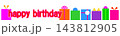 ハッピーバースデー　happy birthday　プレゼント　バナー　白背景 143812905