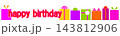 ハッピーバースデー　happy birthday　プレゼント　バナー　白背景 143812906