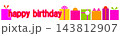ハッピーバースデー　happy birthday　プレゼント　バナー　白背景 143812907
