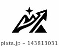 Abstract Mountain Growth Arrow Star Vector Logo Design 143813031