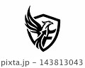 Abstract Phoenix Falcon Shield Vector Logo Design 143813043