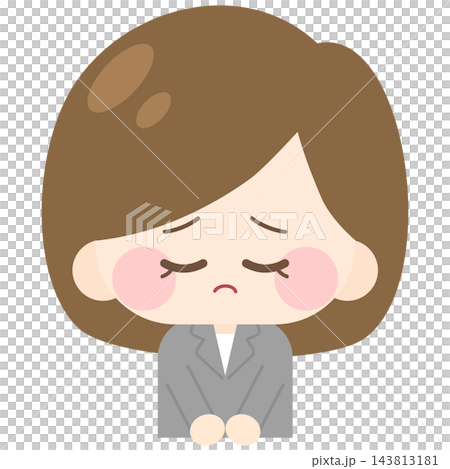 一位留著波波頭、穿著西裝的女士(鞠躬/道歉) 一位留著波波頭、穿著西裝的女士(鞠躬/道歉) 143813181