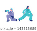 建設業界で働く人々のイラストセット 143813689