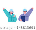 建設業界で働く人々のイラストセット 143813691