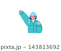 建設業界で働く人々のイラストセット 143813692