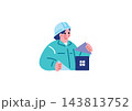 建設業界で働く人々のイラスト 143813752