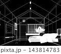 3d rendering  of interior bedroom muji style 143814783