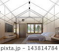 3d rendering  of interior bedroom muji style 143814784