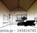 3d rendering  of interior bedroom muji style 143814785
