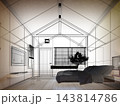 3d rendering  of interior bedroom muji style 143814786