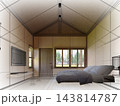 3d rendering  of interior bedroom muji style 143814787