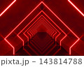 red modern lighting tunnel space, 3d rendering sci-fi concept 143814788