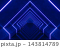 Blue modern lighting tunnel space, 3d rendering sci-fi concept 143814789