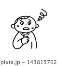 めまいがして体調が悪い人物　線画 143815762